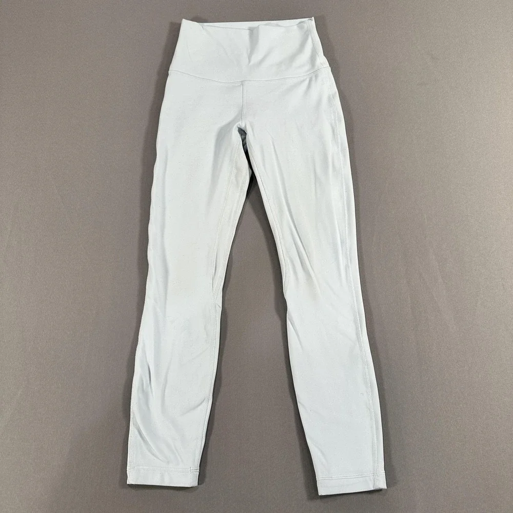 Lululemon Leggings Womens 4 Blue High Rise Ankle Yoga Athletic Stretch Workout